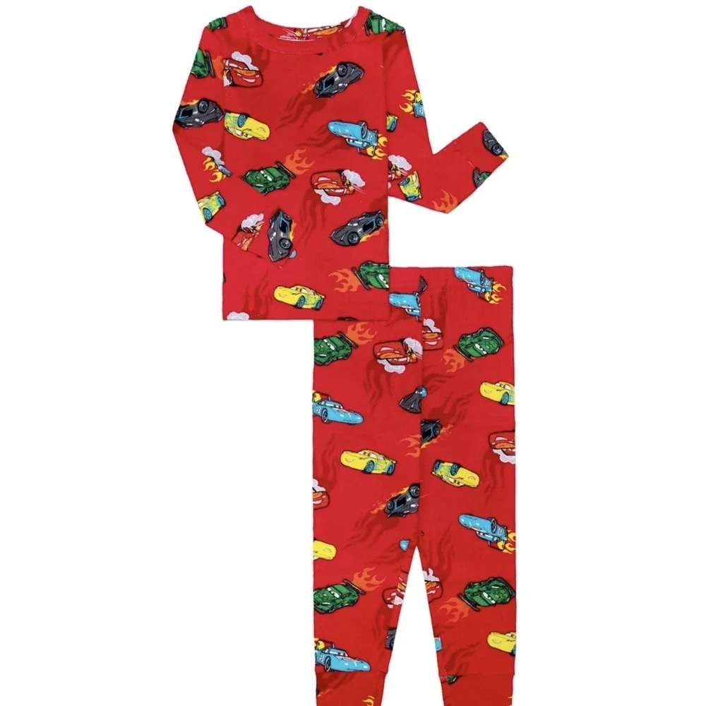 Disney Cars Lightning McQueen and Characters 3T Toddler Boy's Pajama Set NWT